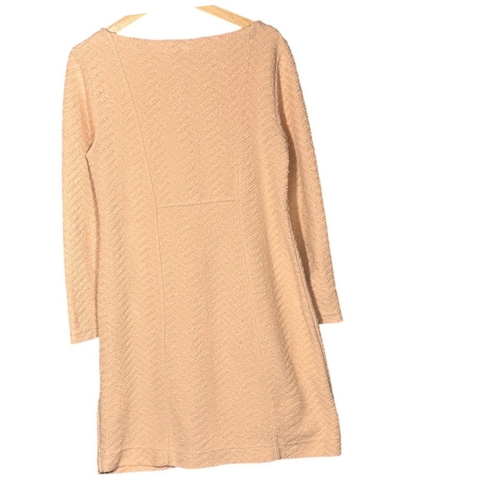 Saturday Sunday Anthropologie Dress Women Med Pink Textured Knit Long Sleeve